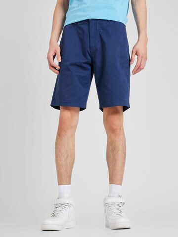 Springfield Regular Chino Pants 'RECONSIDER' in Blue: front