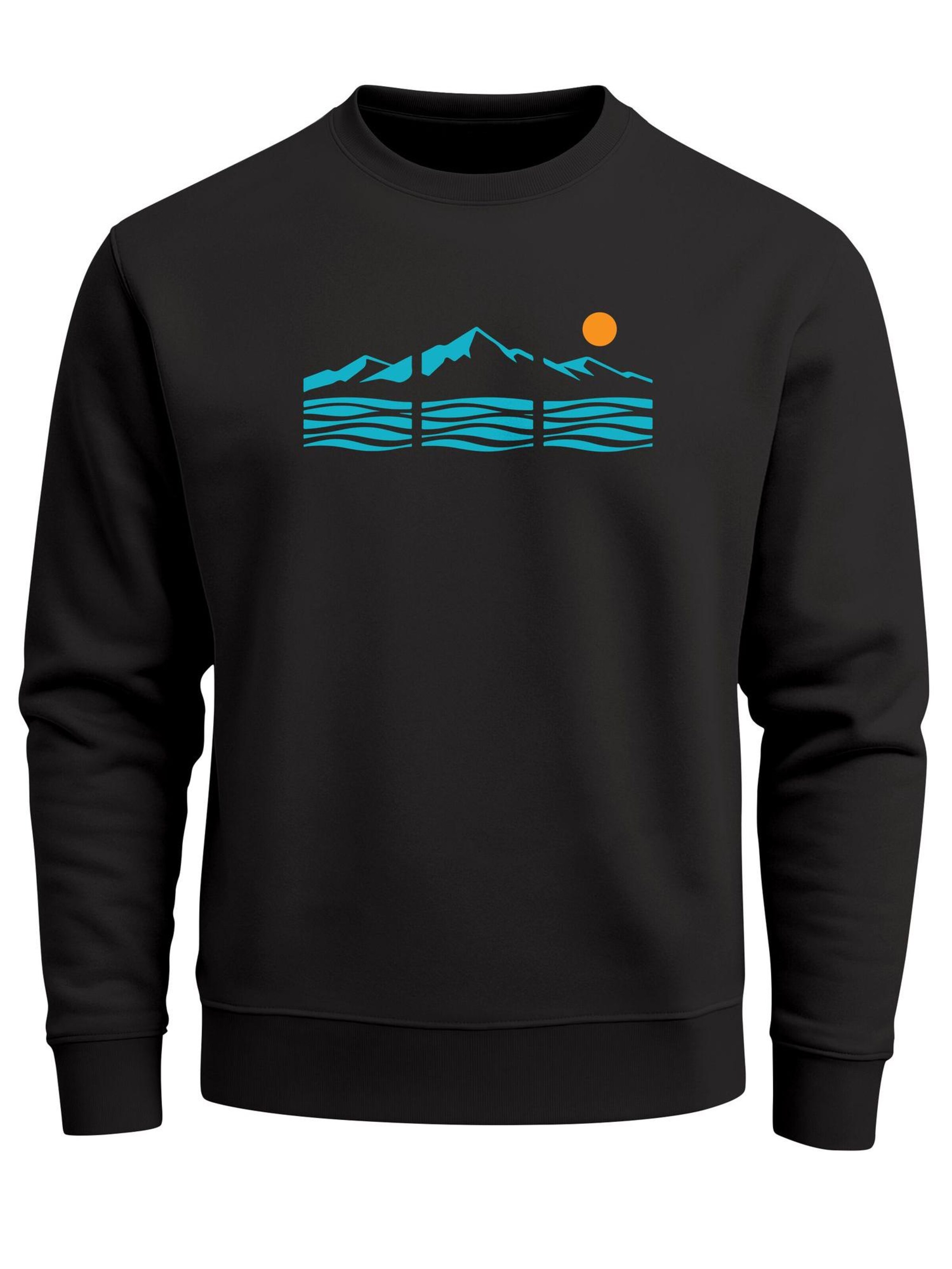 Neverless Sweatshirt 'Blue Mountain' in Black: front