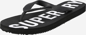 Superdry T-Bar Sandals in Black: front