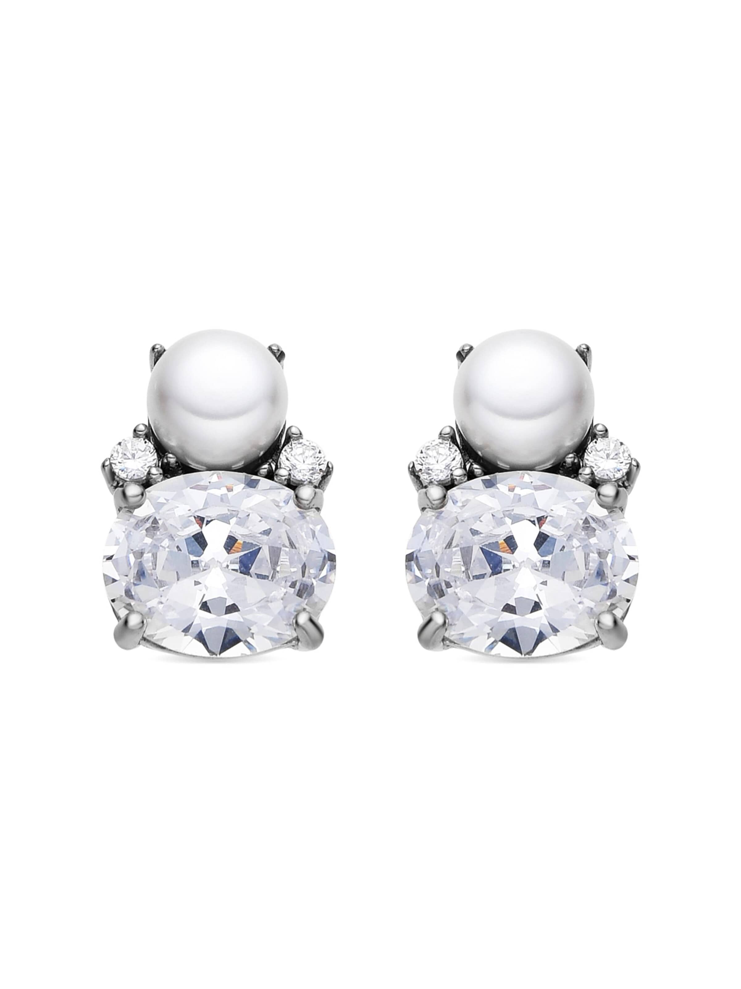 Orecchini 'Ward' in One Size Luxenter di colore argento / bianco perla, Visualizzazione prodotti
