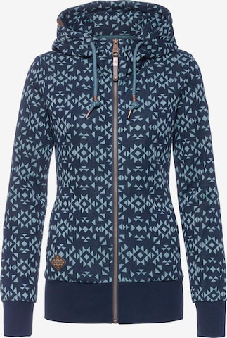 Ragwear Zip-Up Hoodie 'Cinda' in Blue: front