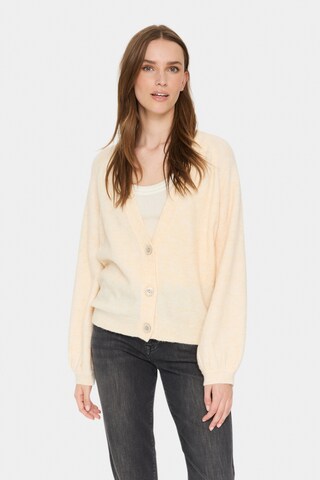 SAINT TROPEZ Strickjacke 'Garbie' in Beige: Vorderseite