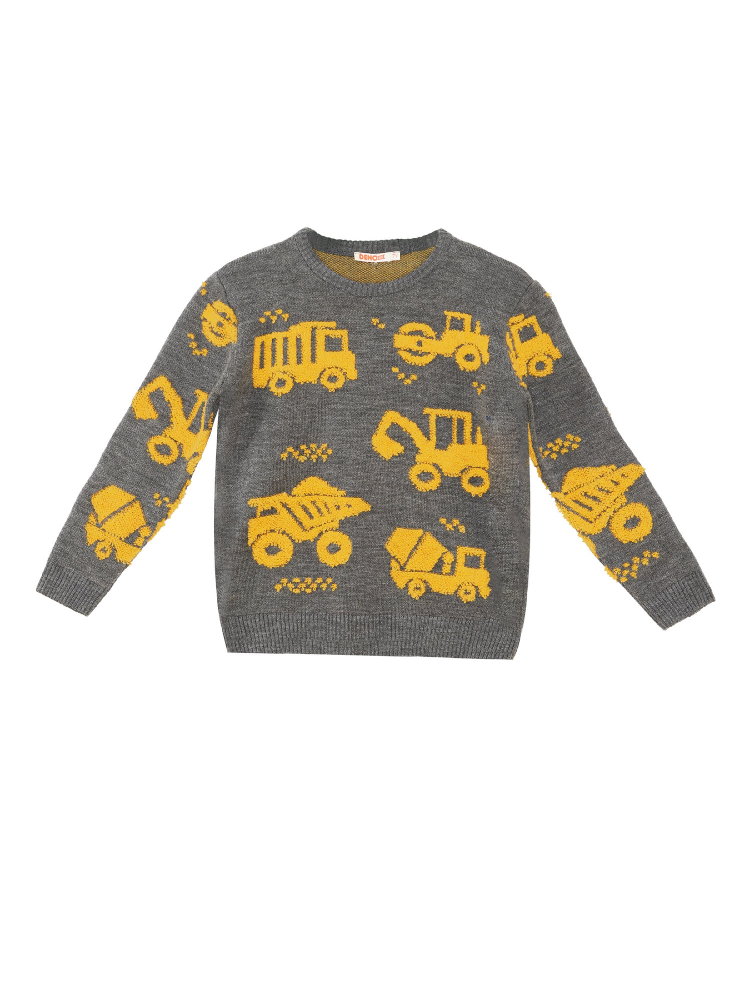 Pull-over Denokids en gris : devant