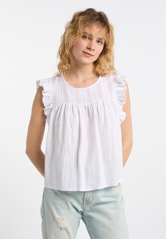 Camicia da donna di DreiMaster Vintage in bianco: frontale