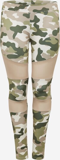 Leggings Urban Classics Curvy pe kaki / verde închis / roz pal / alb, Vizualizare produs