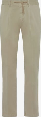 Boggi Milano Regular Bandplooibroek in Beige: voorkant