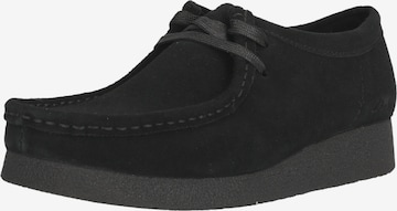 Chaussure à lacets 'Wallabee' CLARKS en noir : devant