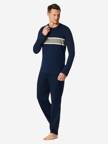 SCHIESSER Pyjama lang 'Casual Nightwear' in Blauw
