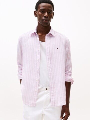 TOMMY HILFIGER Regular Fit Hemd 'ESSENTIAL' in Pink: Vorderseite