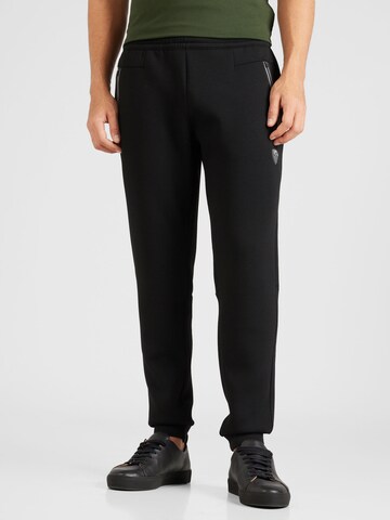 EA7 Emporio Armani Regular Trousers in Black: front