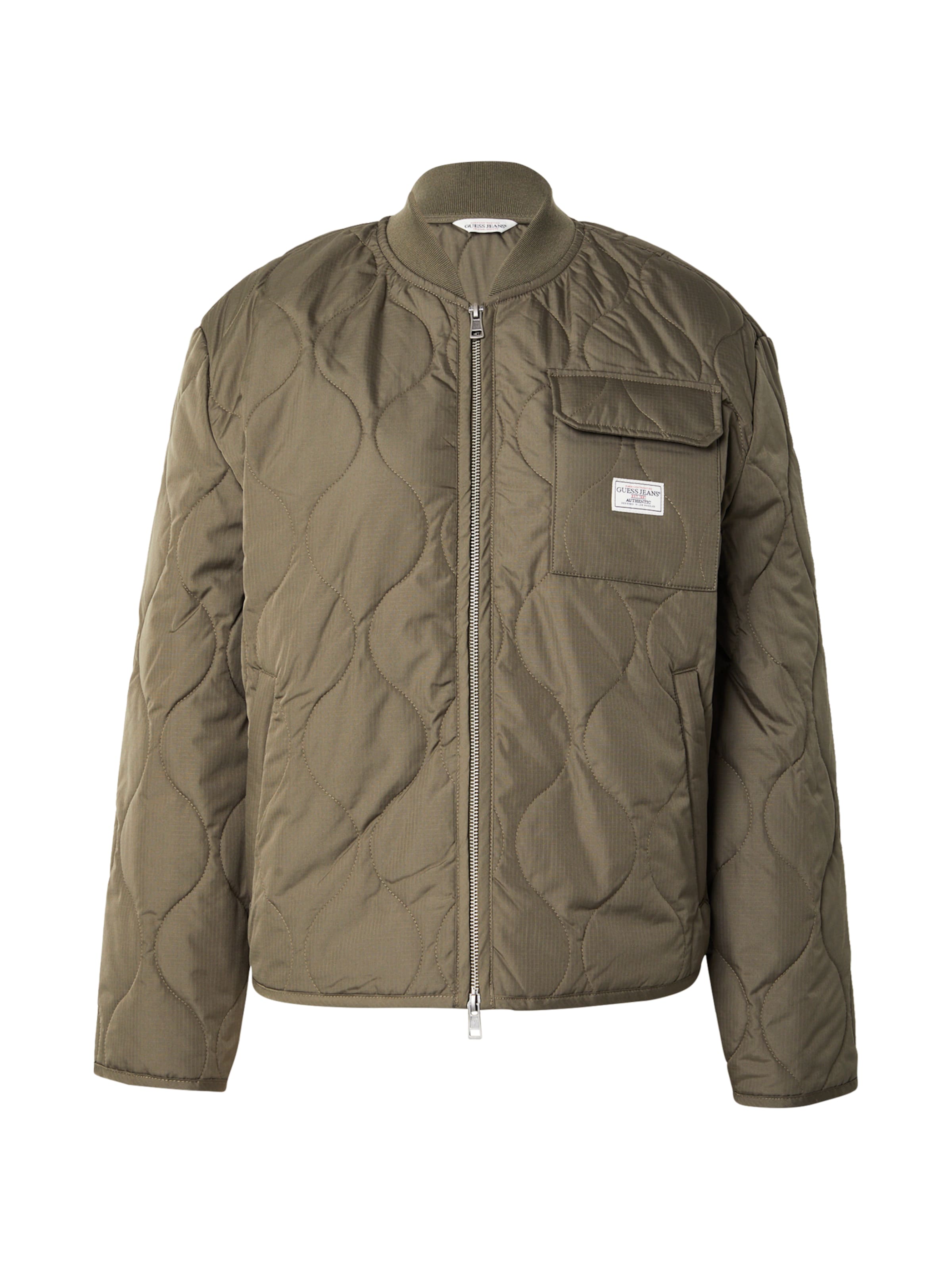 GUESS JEANS Tussenjas in Groen: voorkant