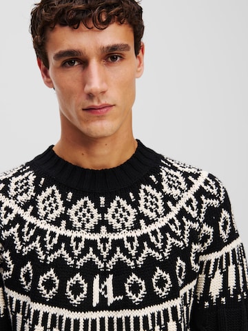 Pull-over ' FAIR-ISLE' Karl Lagerfeld en noir