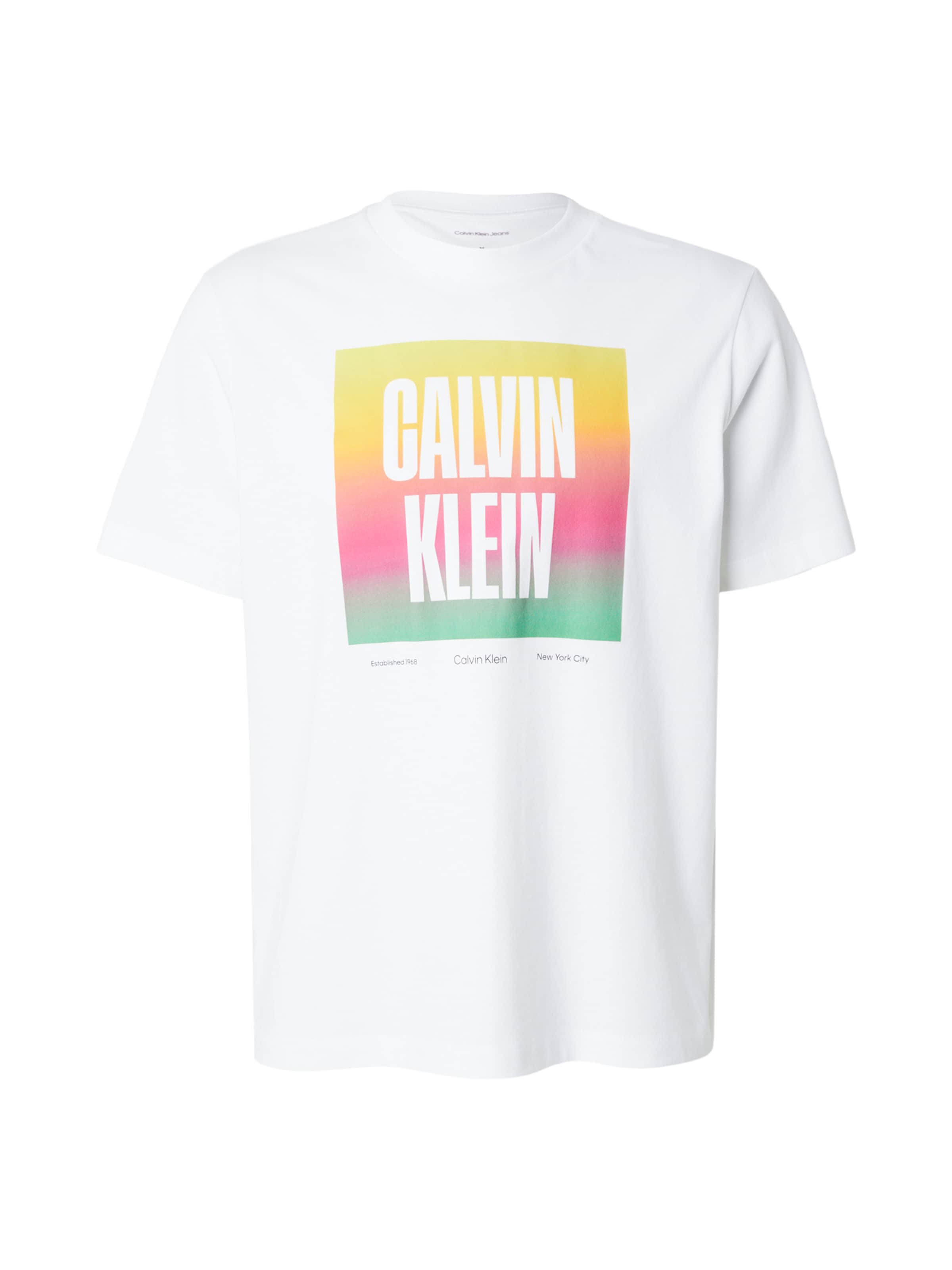 Calvin Klein Jeans Szabványos Póló 'PRIDE26' - fehér: elől
