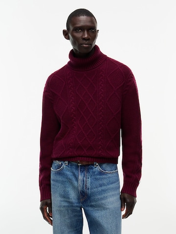 TOMMY HILFIGER Trui 'New York Label' in Lila: voorkant
