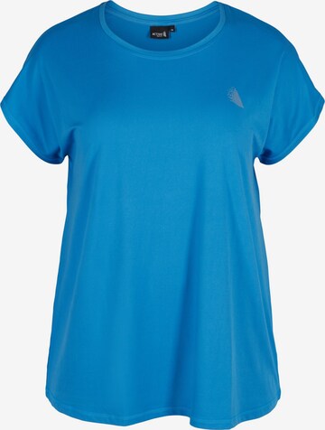 T-shirt fonctionnel 'Abasic' Active by Zizzi en bleu : devant