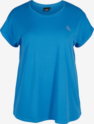 Active by Zizzi Performance Shirt 'Abasic' in Blue: front