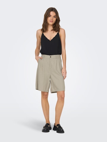 ONLY Wide leg Pleat-Front Pants 'Caro' in Grey