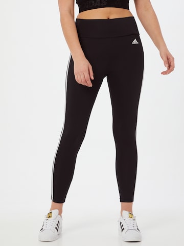 ADIDAS SPORTSWEAR Skinny Workout Pants 'Designed To Move High-Rise 3-Stripes' in Black: front