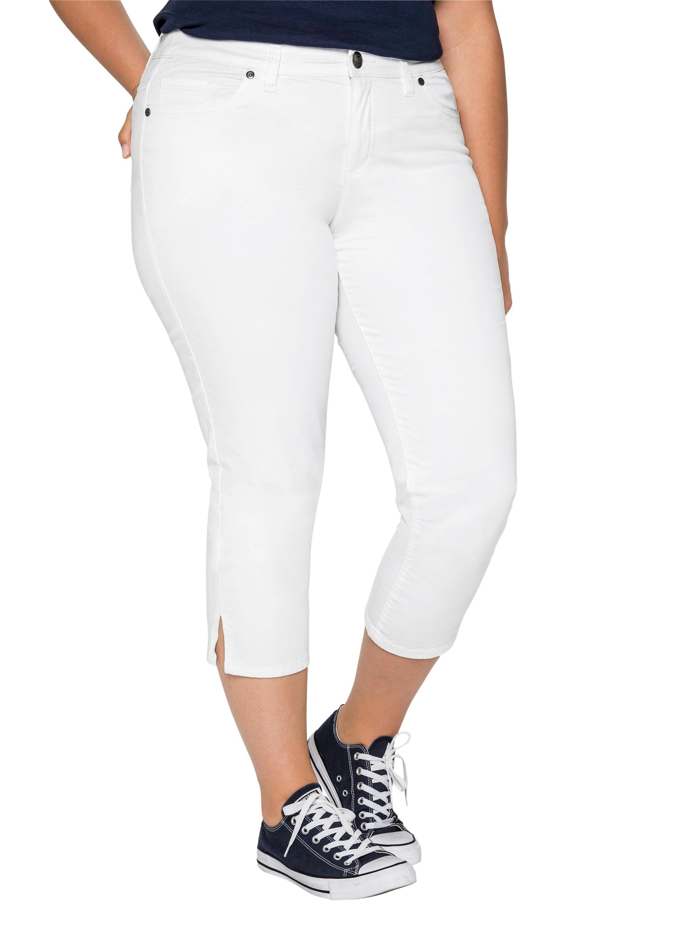 SHEEGO Úzky strih Nohavice - Biela: predná strana