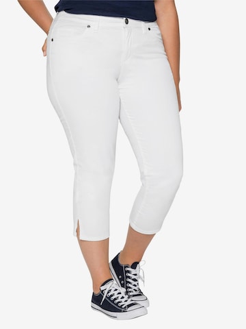 SHEEGO Slim fit Pants in White: front