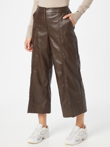 TAIFUN Wide leg Broek in Bruin: voorkant