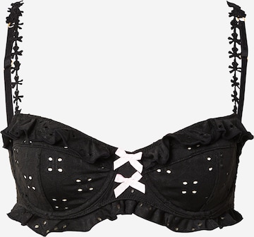 WILD LOVERS T-Shirt Rintaliivi 'ARIA' värissä musta: etupuoli