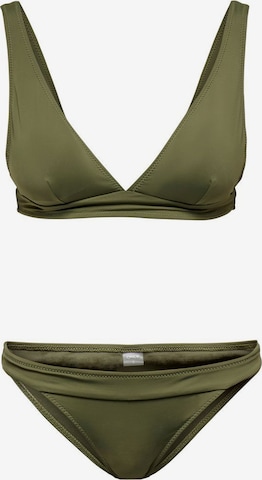 ONLY Triangle Bikini in Green: front