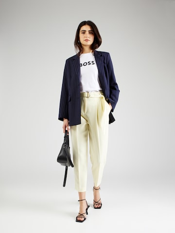 BOSS Конический (Tapered) Плиссированные брюки 'Tapiah' в Желтый