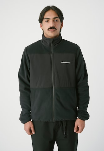 Cleptomanicx Fleece Jacket 'Deck' in Black: front