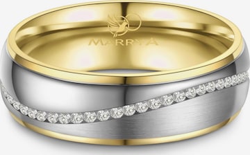 MARRYA Ring 'MARRYA ES-22 Ehering aus Edelstahl - Silberfarben & Gelbgold plattiert' in Silver: front