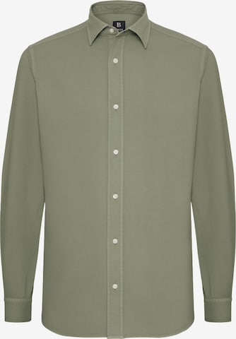 Boggi Milano Regular fit Business Shirt in Green: front