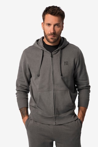 JAY-PI Zip-Up Hoodie in Grey: front