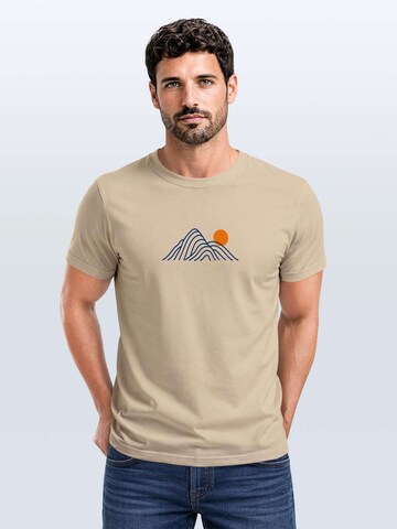 Neverless Shirt 'Lineart Berge' in Beige