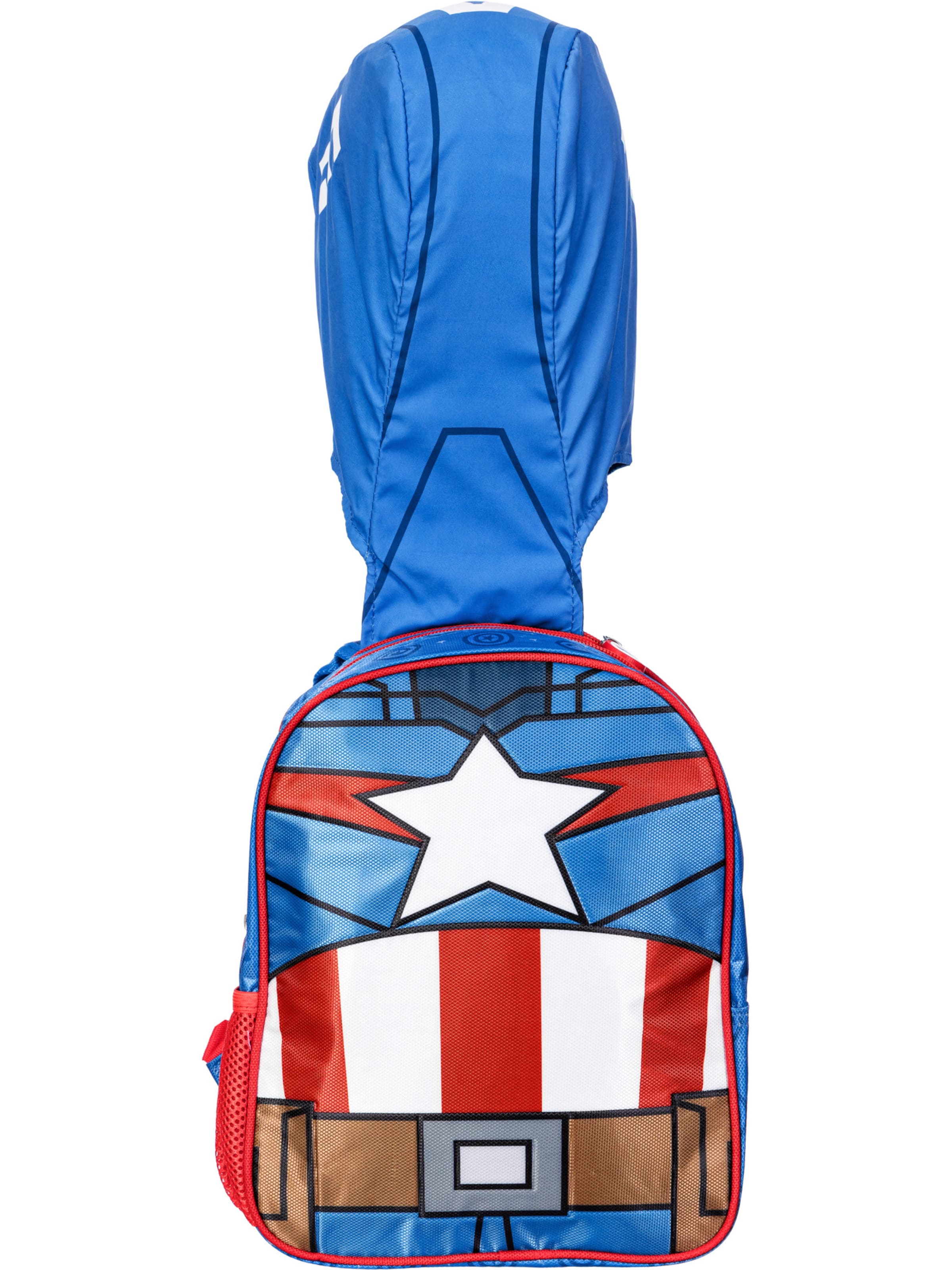 marvel Backpack 'Captain America GuriHiru-Hooded' in Blue