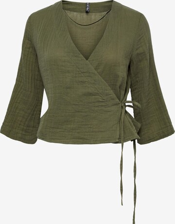 Camicia da donna 'Lelou' di PIECES in verde: frontale