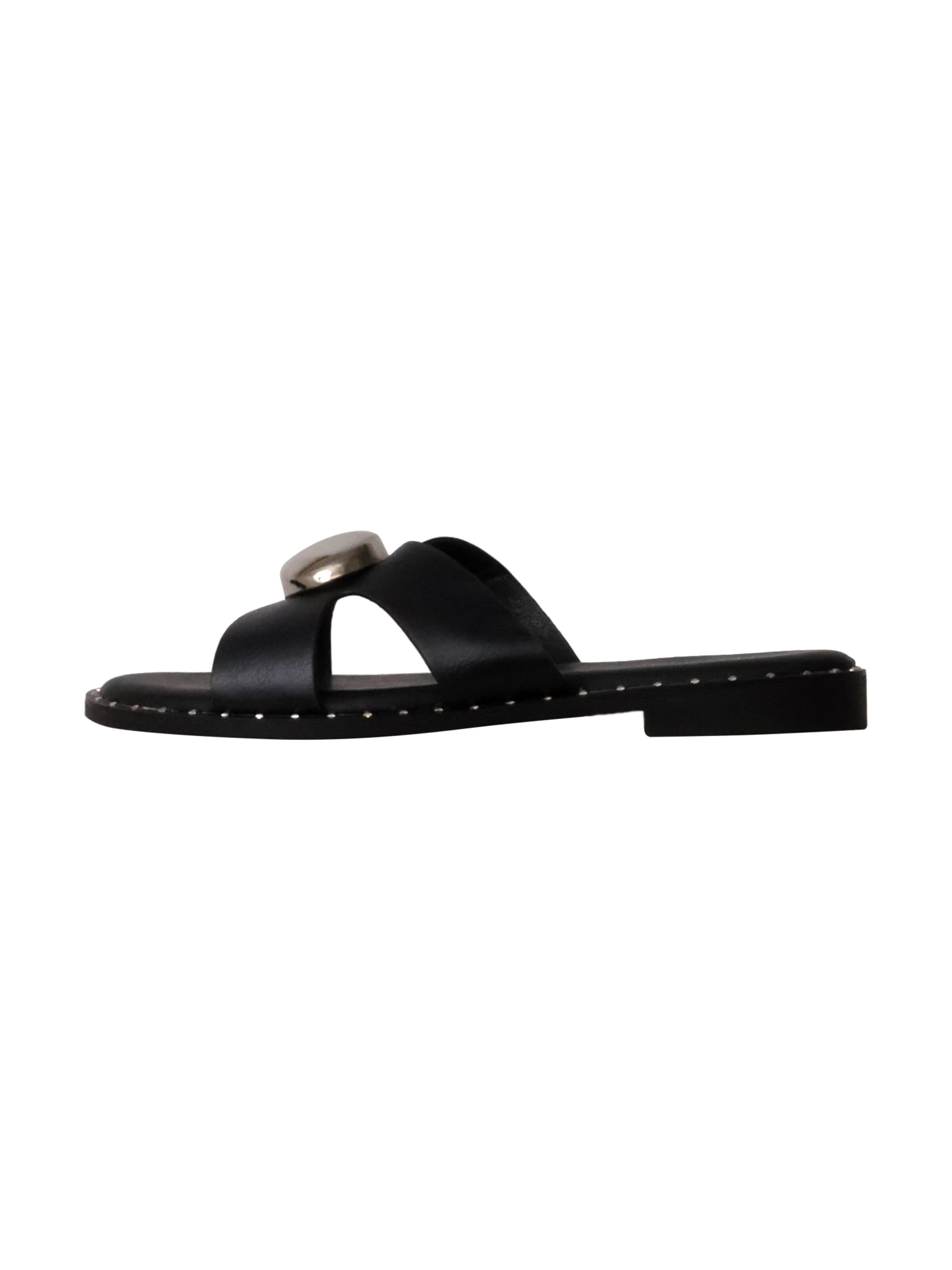Super Mode - Zapatos abiertos 'Pantoletten zum Hineinschlüpfen' en negro: frente