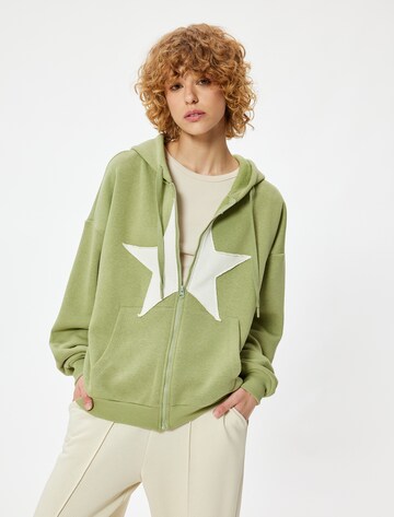 Koton Sweatvest in Groen: voorkant