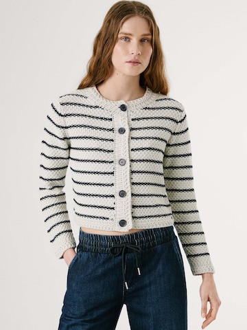 Pepe Jeans Strickjacke 'Cassie' in Weiß: Vorderseite