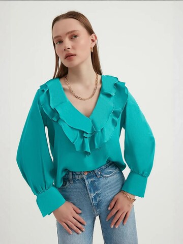 Hiccup Bluse in Grün: Vorderseite