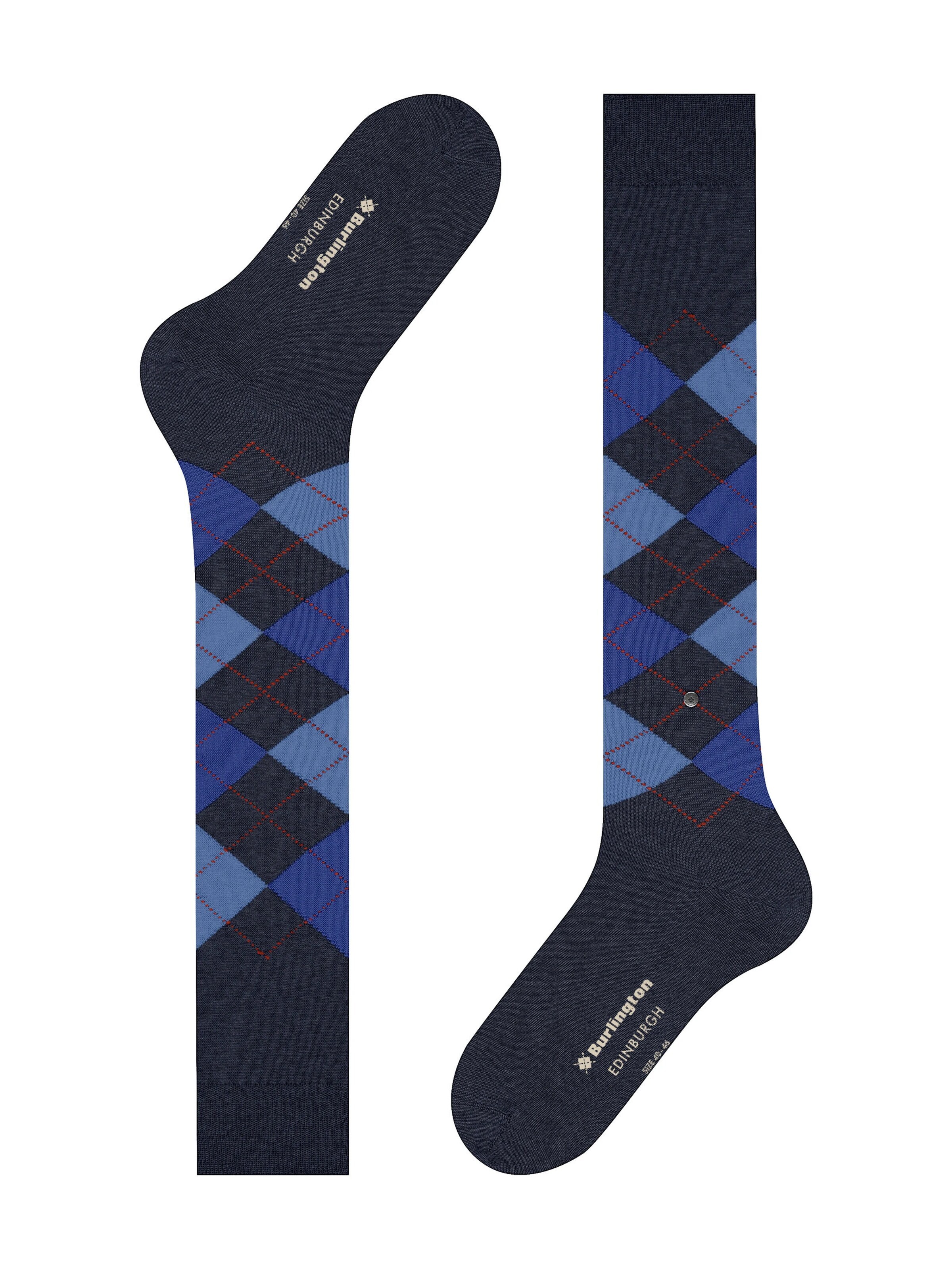 BURLINGTON Knee High Socks 'Edinburgh' in Blue