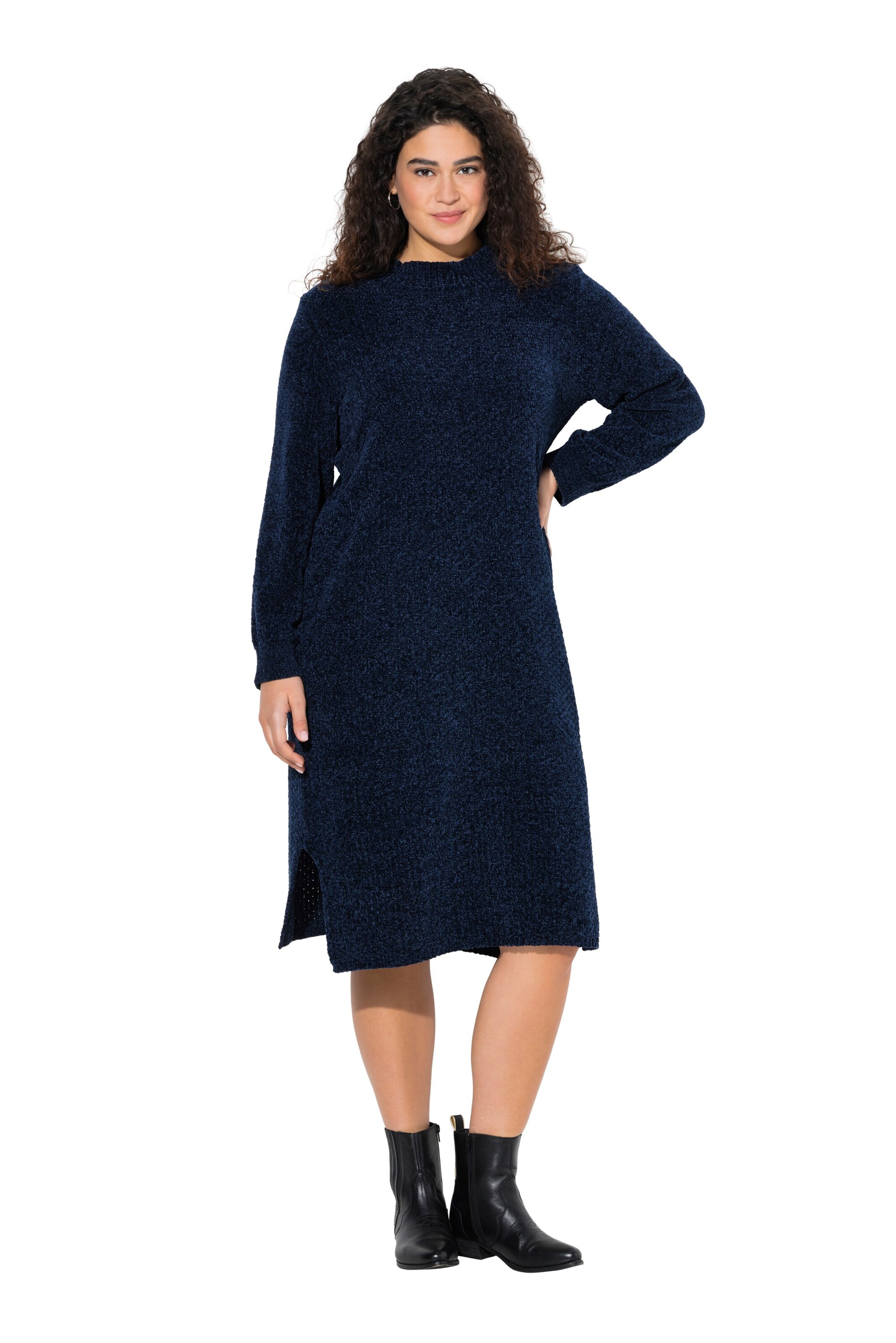 Ulla Popken Knitted dress in Blue: front