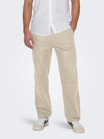 Loosefit Pantalon 'Sinus' Only & Sons en gris : devant