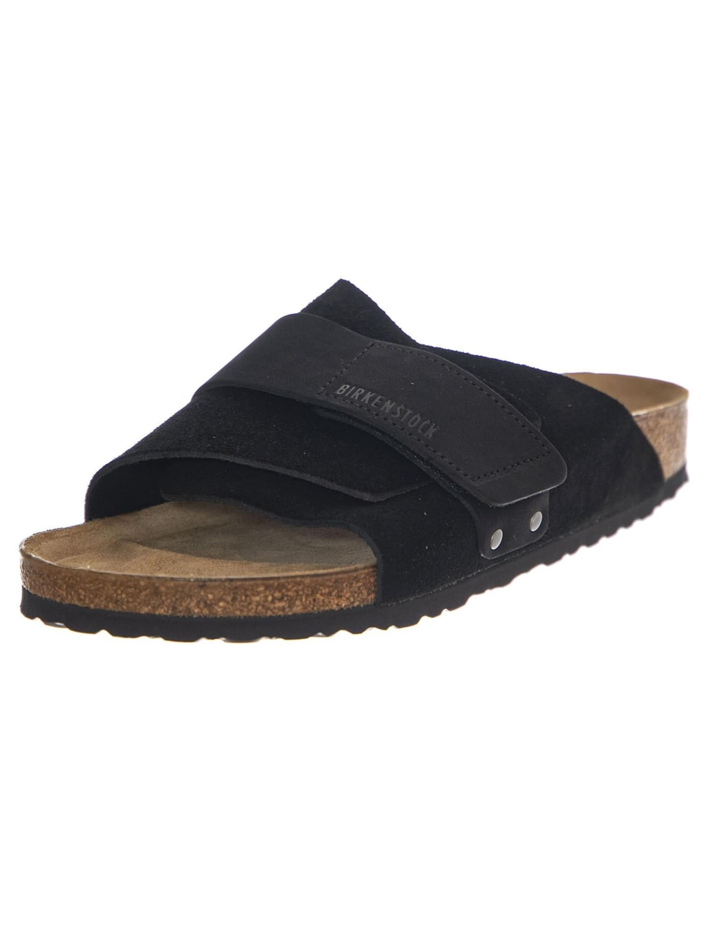 BIRKENSTOCK Sandały 'Kyoto black, Suede Leather / Nubuck' w kolorze czarny: przód