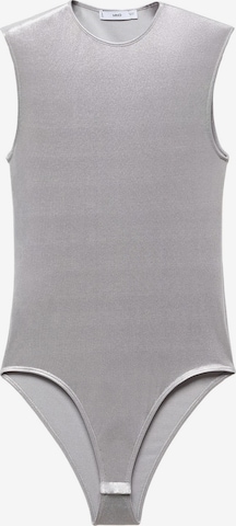 MANGO Shirt Bodysuit 'HUDSON' in Silver: front