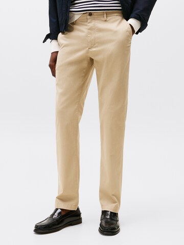 TOMMY HILFIGER regular Lærredsbukser 'DENTON' i brun: forside