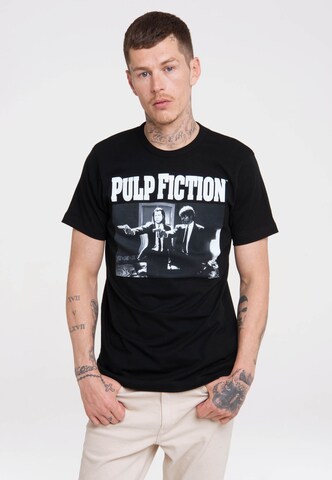 LOGOSHIRT Shirt 'Pulp Fiction' in Zwart: voorkant