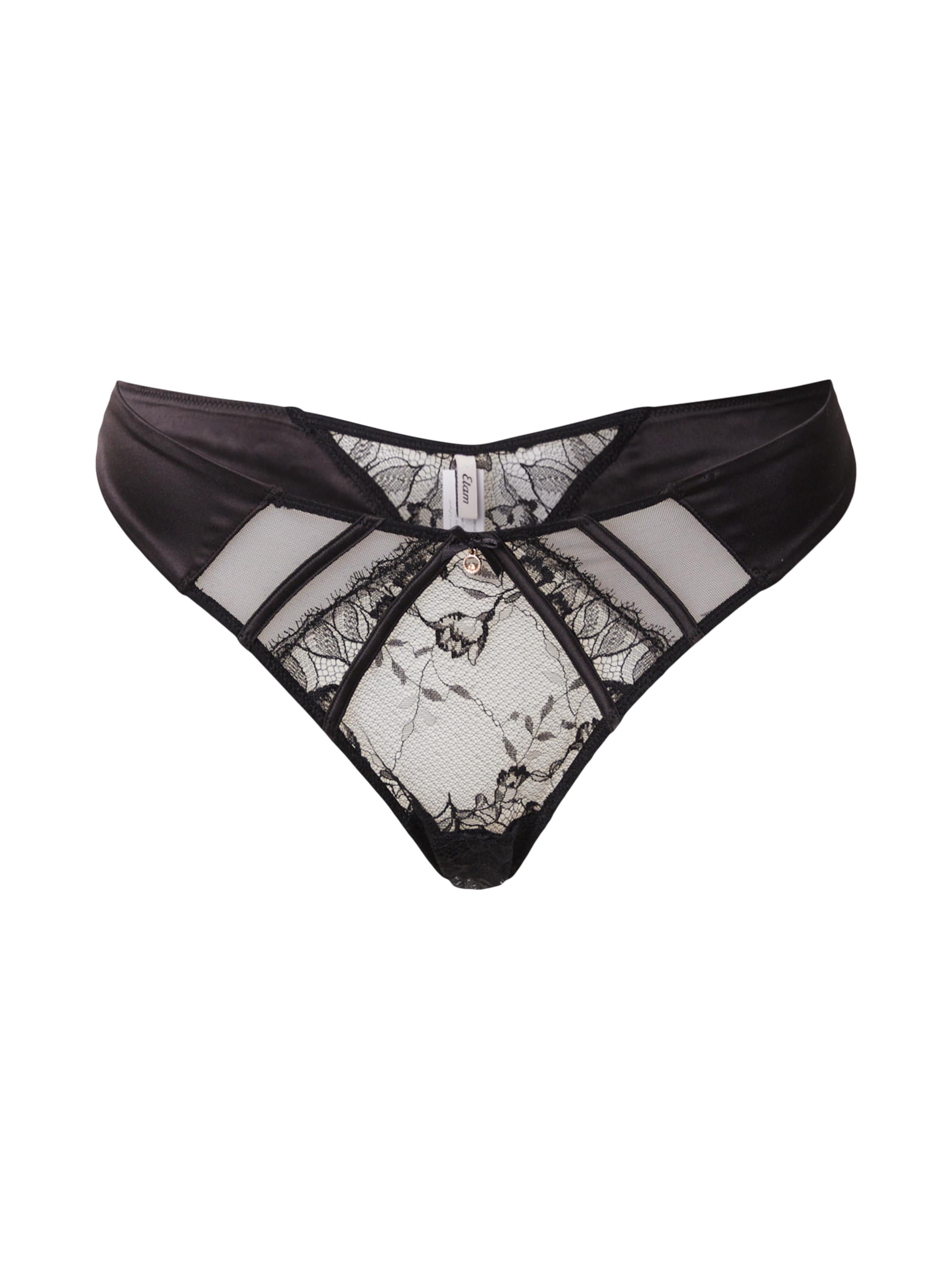 ETAM String 'Mascarade' in Schwarz: Vorderseite