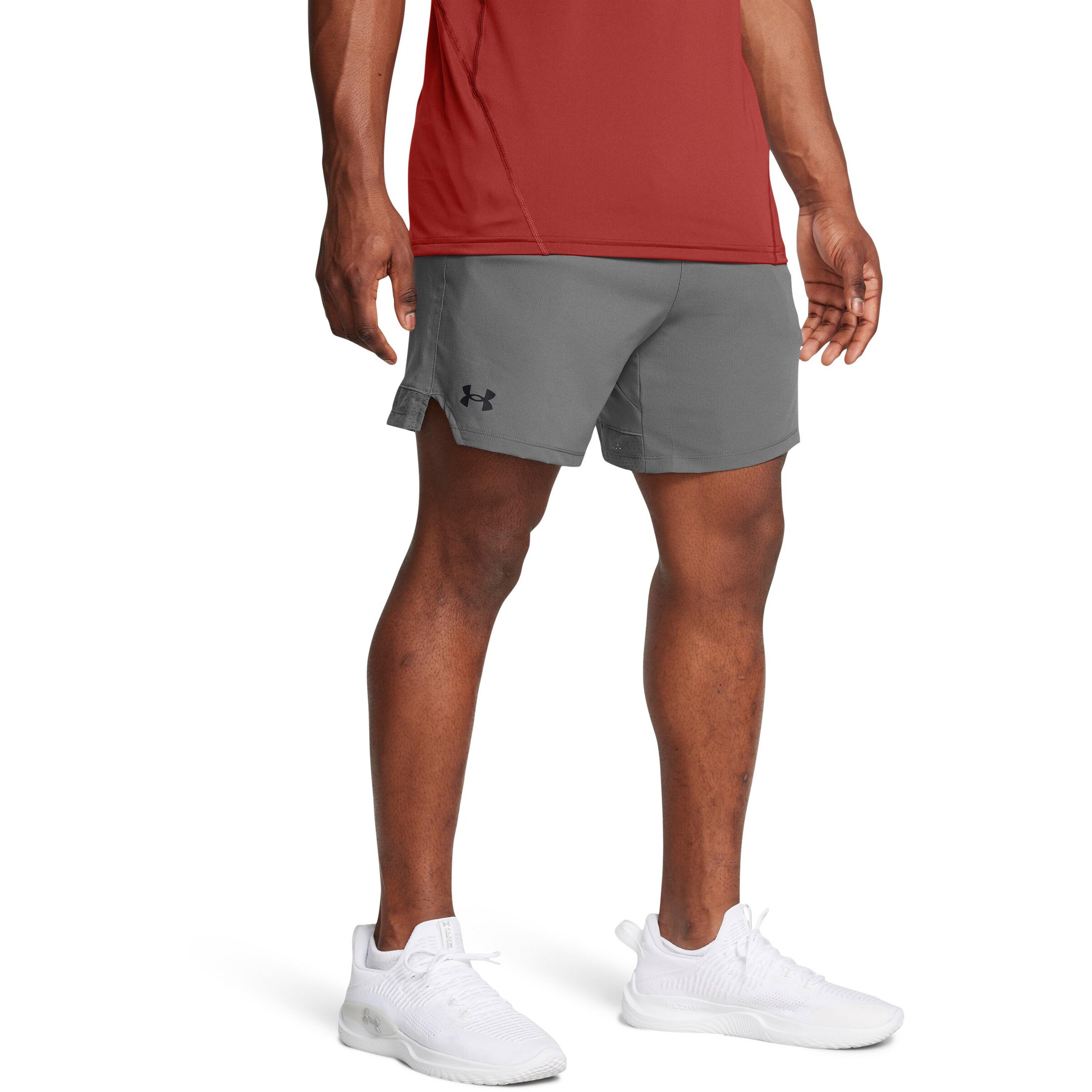 UNDER ARMOUR Regular Workout Pants in Grey: front