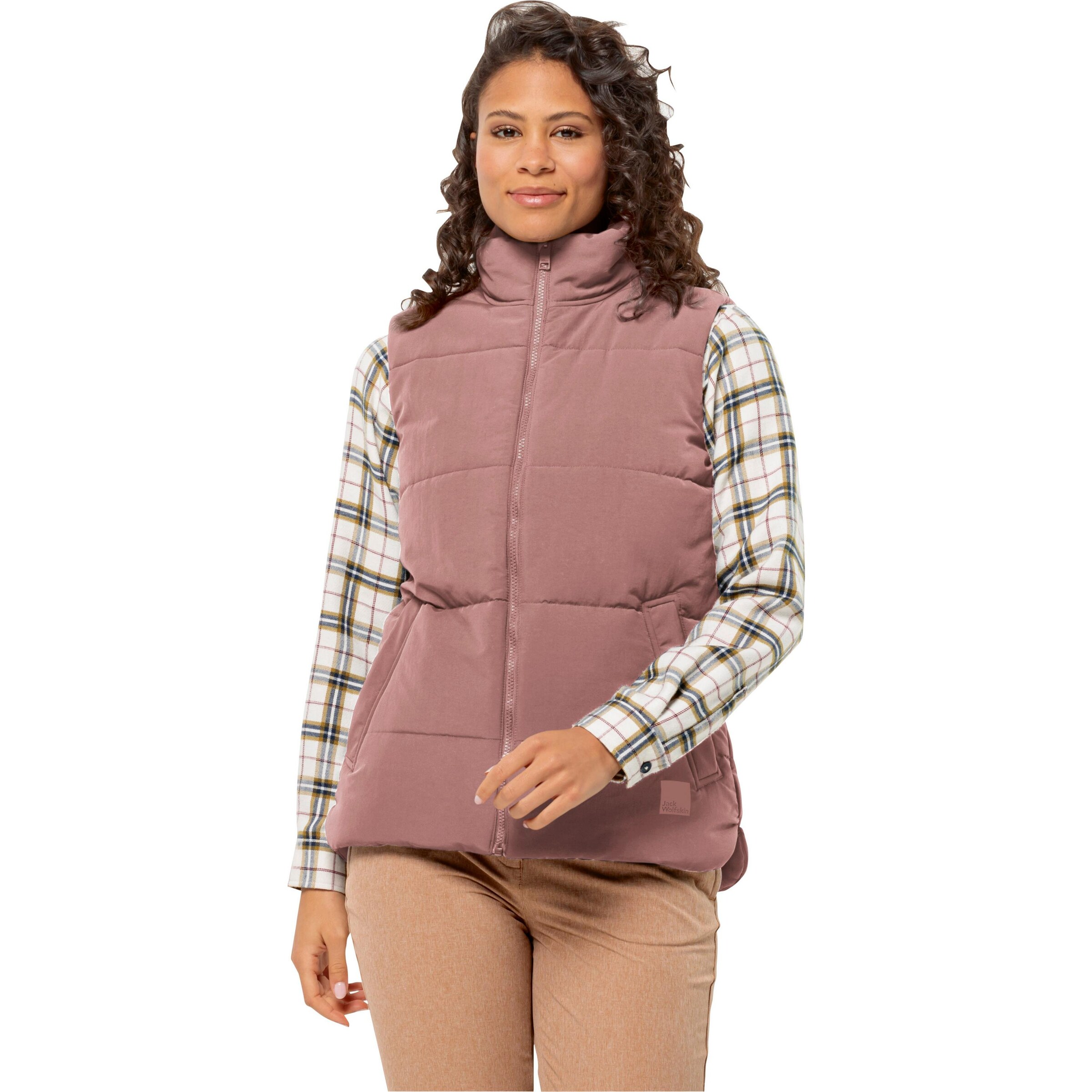 JACK WOLFSKIN Sports vest 'White Frost' in Pink: front