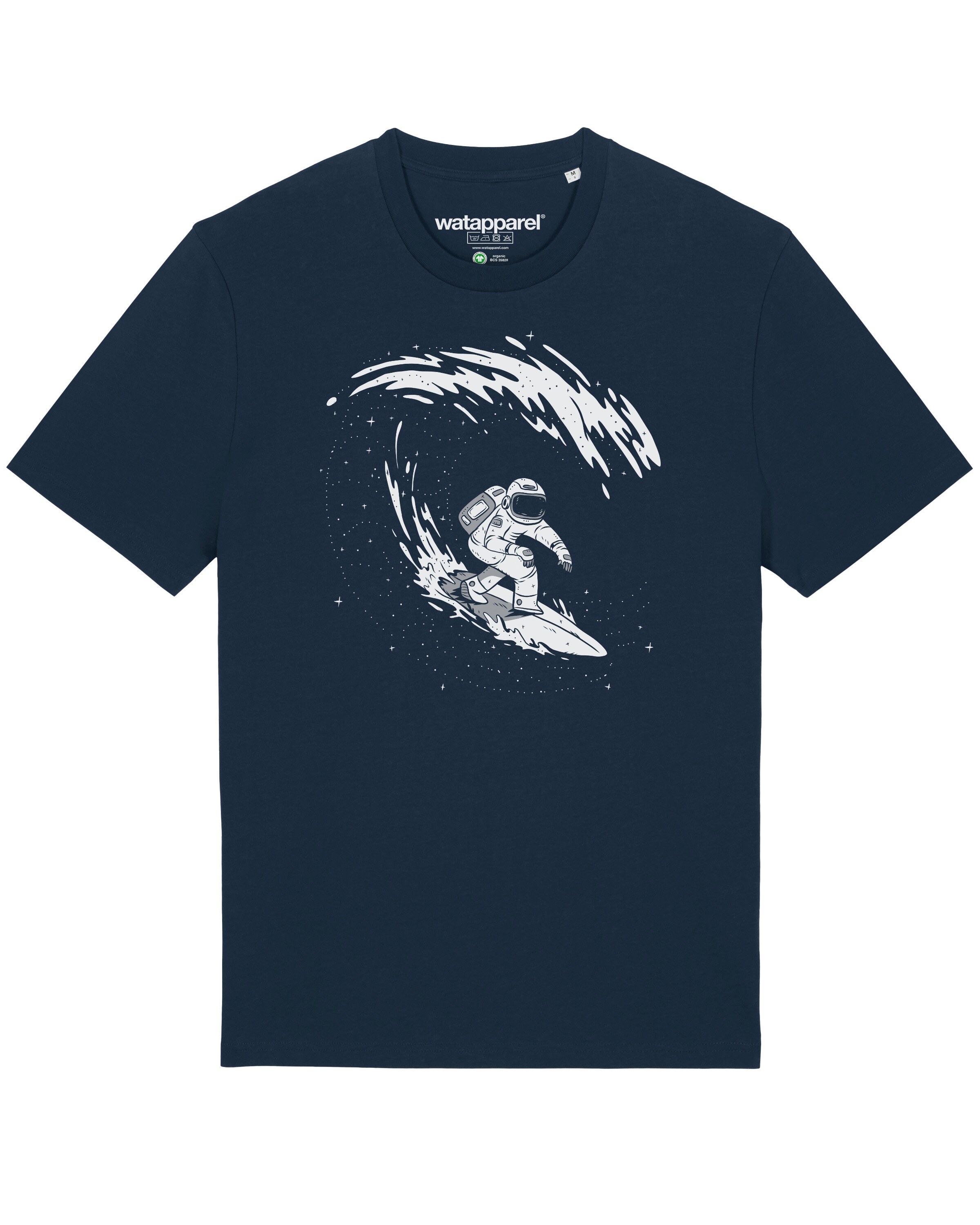 Maglietta ' Surfing Spaceman ' di Watapparel in blu: frontale